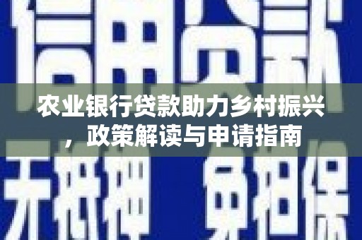 娄星农业银行贷款助力乡村振兴，政策解读与申请指南